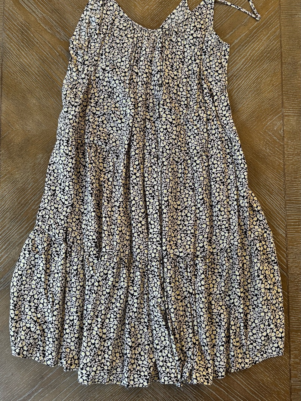 H&M Black and Cream Floral Maxi Dress